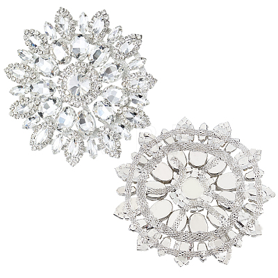 2Pcs Glass Hotfix Rhinestone DIY-GF0013-36B-1