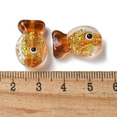 Handmade Foil Lampwork Fish Beads FOIL-Z001-01I-1