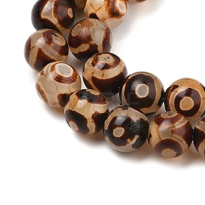 Natural Tibetan 3-Eye dZi Agate Beads Strands G-A240-A02-01-1