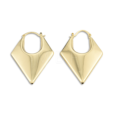 Brass Chunky Rhombus Hoop Earrings for Women EJEW-N011-82LG-1