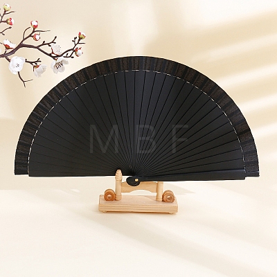 Spanish Solid Color Bamboo with Paper Folding Fan PW-WGF3F0E-08-1