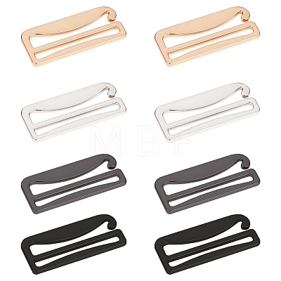 Olycraft 8Pcs 4 Colors Zinc Alloy Underwear Strap Buckles FIND-OC0003-08D-1