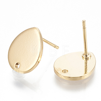 Brass Stud Earring Findings X-KK-Q750-068G-1