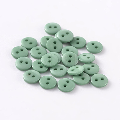 2-Hole Flat Round Resin Sewing Buttons for Costume Design BUTT-E119-14L-12-1