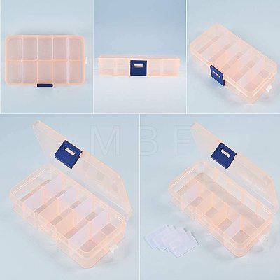 Rectangle Plastic Bead Storage Containers CON-PH0001-14-1