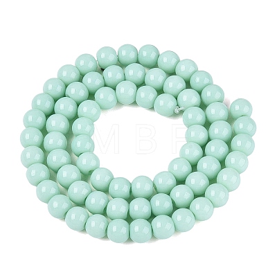 Opaque Solid Color Glass Beads Strands X-GLAA-T032-P6mm-21-1