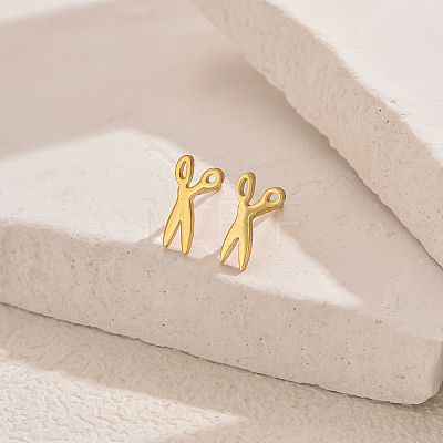 Scissor Stainless Steel Stud Earrings LP1180-1