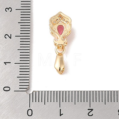 Golden Brass Micro Pave Clear Cubic Zirconia Ice Pick Pinch Bails KK-B100-049G-03-1