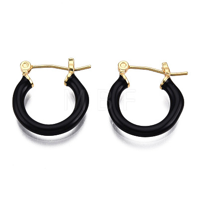 Enamel Hoop Earrings EJEW-N011-120-1