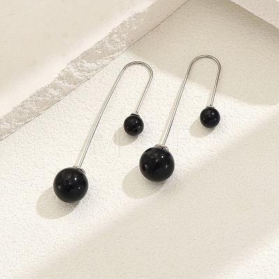 Stainless Steel Round Dangle Earrings ZA6944-1