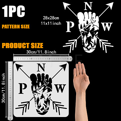 PET Hollow Out Drawing Painting Stencils DIY-WH0391-0795-1