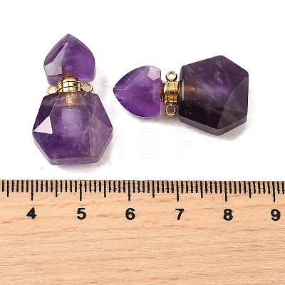 Natural Amethyst Perfume Bottle Pendants G-L623-12G-03-1