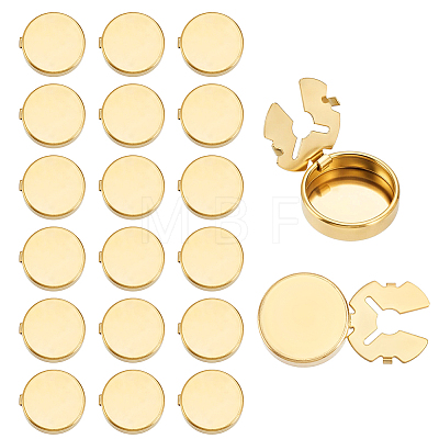 20Pcs Flat Round Brass Button Covers Settings BUTT-ME0001-48D-1