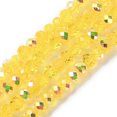 Electroplate Transparent Glass Beads Strands EGLA-A046-01A-19-1