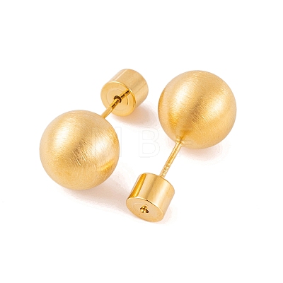 Round Ball Drawbench Brass Ear False Plugs for Women EJEW-G391-24D-G-1