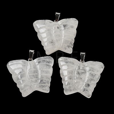 Natural Quartz Crystal Carved Pendants G-B067-01E-1