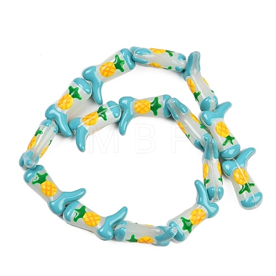 Boot Baking Paint Glass Enamel  Beads LAMP-C020-02E-1