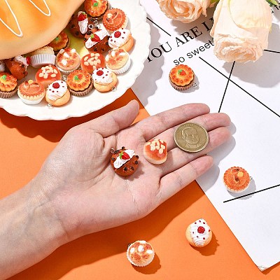 30Pcs 6 Styles Imitation Food Opaque Resin Pendants FIND-CJ0002-47-1