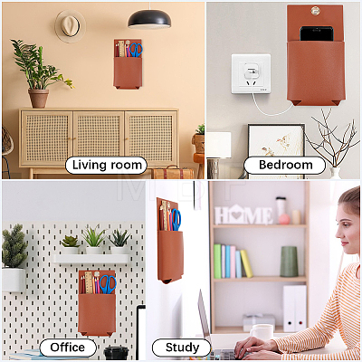 2Pcs PU Leather Hanging Storage Bag AJEW-CL0005-77-1