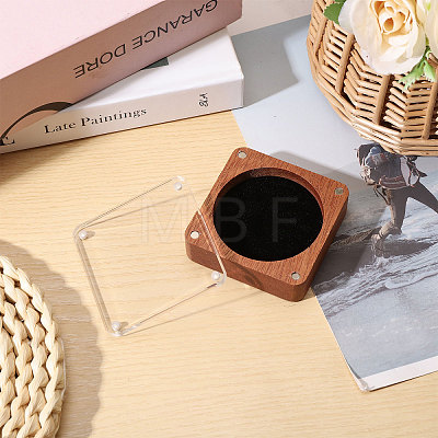 Wooden Jewelry Badge Packaging Boxes with Clear Acrylic Magnetic Lids CON-WH0086-246A-1