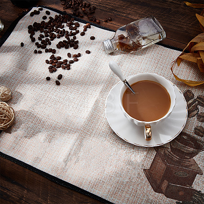 Coffee Theme Cotton and Linen Cup Mats AJEW-WH0201-020-1