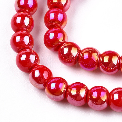 Electroplate Opaque Glass Beads Strands GLAA-T032-P4mm-AB04-1