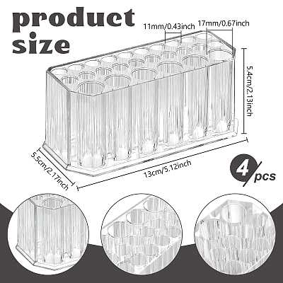 4Pcs 26 Holes Acrylic Nail Art Tool Pen Holder ODIS-WA0001-28-1