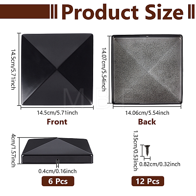 1Pc Iron Square Post Cap for Fence Posts IFIN-WH0001-25-1