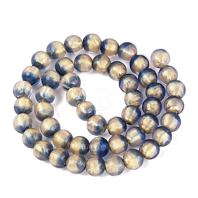 Handmade Lampwork with Gold Powder Beads Strands LAMP-N037-06A-01-1