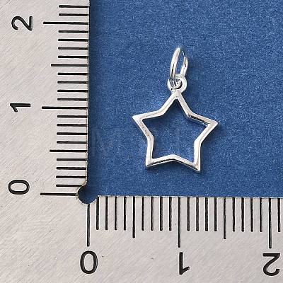 925 Sterling Silver Star Outline Charms STER-G043-02A-S-1