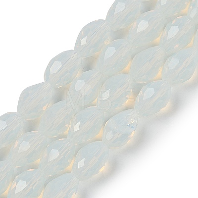 Electroplate Imitation Jade Glass Beads Strands LS-EGLA-N013-J8mm-D02-1