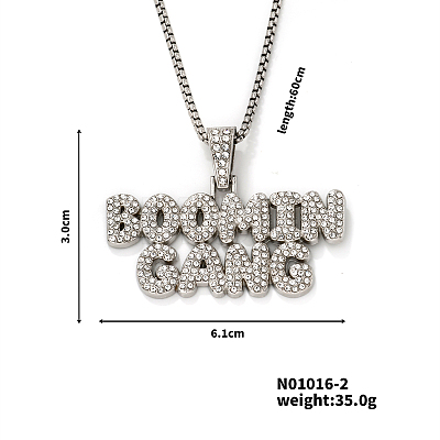 Sparkling 3D Alphabet Pendant Necklace with Minimalist High Street Style SS8899-2-1