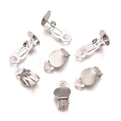 Iron Clip-on Earring Settings IFIN-R204-09-1
