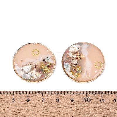 Brass & Epoxy Resin Pendants KK-Q082-04KCG-01-1