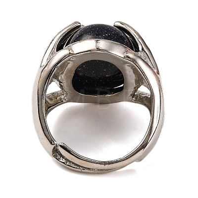 Oval Synthetic Blue Goldstone Finger Ring G-Q184-06H-P-1