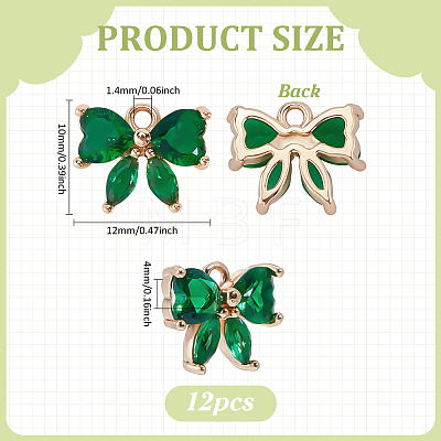 12Pcs Brass Glass Charms KK-PH0013-43B-1