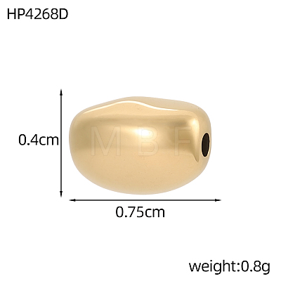 Oval 304 Stainless Steel Beads STAS-OY017-50G-1