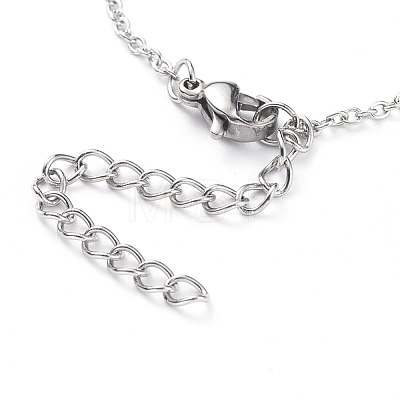 304 Stainless Steel Pendant Necklace NJEW-G334-08P-1