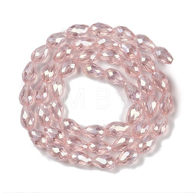 Transparent Electroplate Glass Beads Strands EGLA-N013-T8mm-B18-1