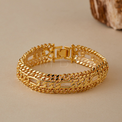 Brass Figaro Chains Bracelets WG196E4-01-1
