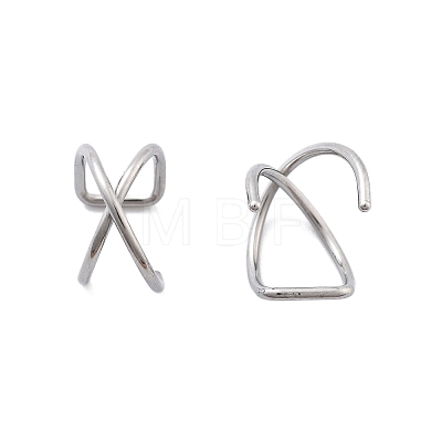 304 Stainless Steel Cross Clip on Nose Rings AJEW-A062-03P-1