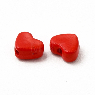 Heart Spray Painted Alloy Beads FIND-G053-01I-1