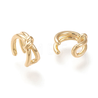 Brass Cuff Earrings X-EJEW-F255-05G-1