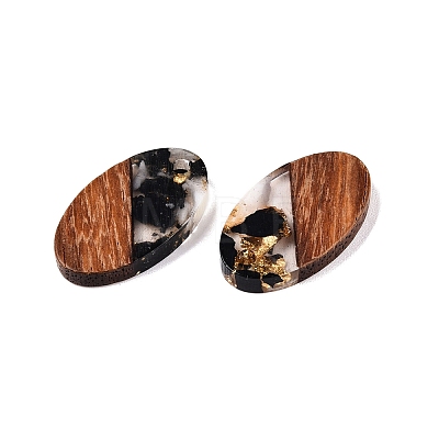 Transparent Resin and Walnut Wood Pendants RESI-T057-03A-1