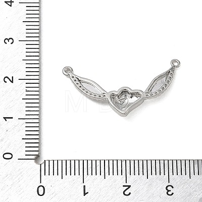 Brass Micro Pave Clear Cubic Zirconia Connector Charms CU-CBAFF5B-26P-1