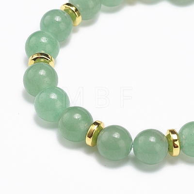 Natural Green Aventurine Rectangle Beaded Stretch Bracelet BJEW-JB08982-01-1