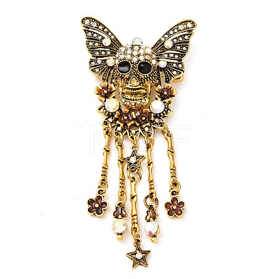 Halloween Alloy Rhinestone Lapel Pins ALRI-D302-04AG-1