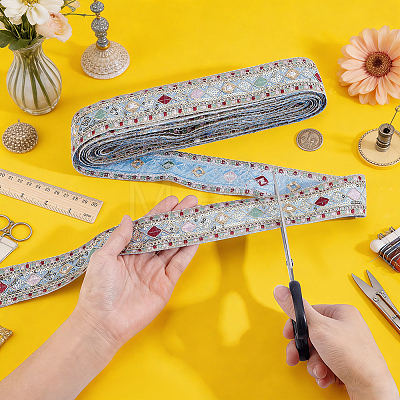 Ethnic Style Polyester Ribbon OCOR-WH0003-083A-1