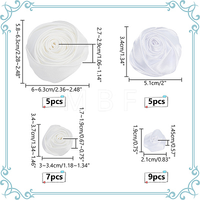 WADORN 26Pcs 4 Style Satin Cloth Ornament Accessories FIND-WR0011-22A-1