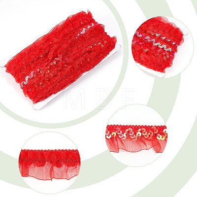 Chinlon Pleated Lace Trim EW-WH0013-28A-1